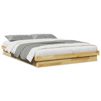 vidaXL Lovos rėmas be čiužinio 150x200 cm ąžuolo masyvo