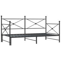 vidaXL kušetė su kušete be čiužinio Juodas 100x200 cm Plienas