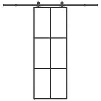 vidaXL Stumdomos durys su įrangos rinkiniu, 76x205cm, ESG ir aliuminis