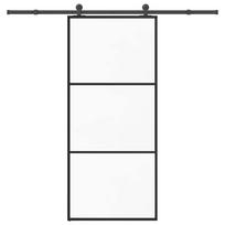 vidaXL Stumdomos durys su įrangos rinkiniu, 90x205cm, ESG ir aliuminis