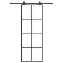 vidaXL Stumdomos durys su įrangos rinkiniu, 76x205cm, ESG ir aliuminis