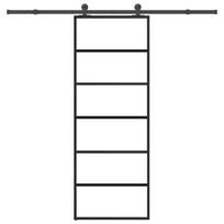 vidaXL Stumdomos durys su įrangos rinkiniu, 76x205cm, ESG ir aliuminis