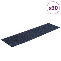 vidaXL Laiptų kilimėliai, lipnūs, 30 vnt., 76x20 cm, pilkai mėlyni, stačiakampiai