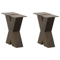 vidaXL Kavos staliuko kojelės, X formos, 2 vnt., natūralus plienas, 40x(30-31) cm, plienas