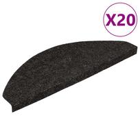 vidaXL Lipnūs laiptų kilimėliai, 20 vnt., juodos spalvos, 56x17x3cm