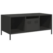 vidaXL kavos staliukas juodas 101,5x50x43,5cm šaltai valcuotas plienas