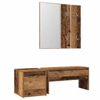 vidaXL prieškambario baldų komplektas Old Wood Engineered Wood