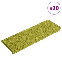 vidaXL Laiptų kilimėliai, 30 vnt., 65x21x4 cm, žali, stačiakampiai kraštai