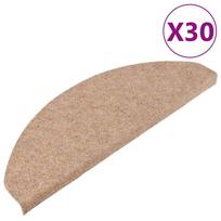 vidaXL Lipnūs laiptų kilimėliai, 30vnt., smėlio, 65x22,5x3,5cm