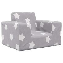 vidaXL Vaikiška sofa, šviesiai pilka, minkštas pliušas, su žvaigždėmis