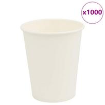 vidaXL Popieriniai kavos puodeliai 1000 vnt 8oz 200ml Baltas