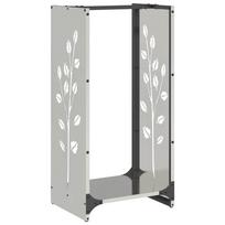 vidaXL Stovas malkoms, 40x30x80 cm, nerūdijantis plienas