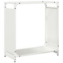 vidaXL Stovas malkoms, balta, 60x28x65 cm, šaltai valcuotas plienas