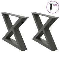 vidaXL Kavos staliuko kojos, 2 vnt., antracito spalvos, 50x(30-31,3) cm, plienas