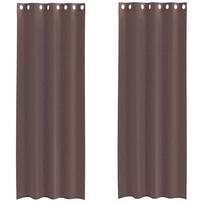 vidaXL Voile užuolaidos su įvorėmis, 2vnt., rudos spalvos, 140x260cm
