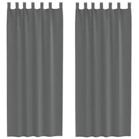 vidaXL Voile užuolaidos su kilpomis, 2vnt., tamsiai pilkas, 140x260cm