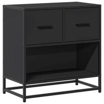 vidaXL naktinė spintelė Juoda 60x31x60 cm Mediena ir metalas