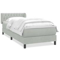 vidaXL Box Spring Lova su čiužiniu Šviesiai pilka 90x210 cm Velvet