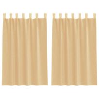 vidaXL Voile užuolaidos su kilpomis, 2vnt., smėlio spalvos, 140x175cm