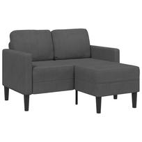 vidaXL Dvivietė sofa su šezlongu, L formos, tamsiai pilka, 125 cm, linas