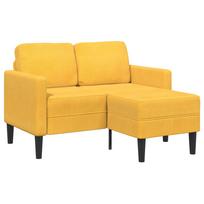 vidaXL dvivietė sofa su gultu L formos šviesiai geltona 125cm patalynė