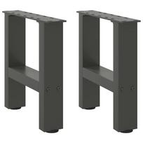 vidaXL Kavos staliuko kojos, antracito spalvos, 2 vnt., 30x(30-31) cm, plienas