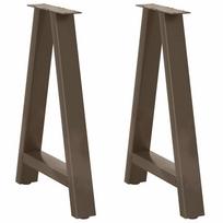 vidaXL Valgomojo stalo kojos, A formos, 2 vnt., 50x(72-73) cm, plienas