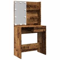 vidaXL tualetinis staliukas su LED Old Wood 74,5x40x141 cm