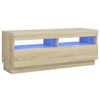 vidaXL Televizoriaus spintelė su LED apšvietimu, ąžuolo, 100x35x40cm