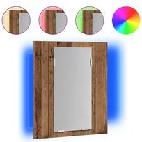 vidaXL Veidrodinė LED vonios spintelė, medienos, 40x12x45cm, mediena