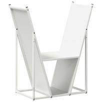 vidaXL Stovas malkoms, balta, 69,5x35x81 cm, šaltai valcuotas plienas