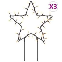 vidaXL Kalėdinės dekoracijos žvaigždės su smaigais, 3vnt., 50LED, 29cm