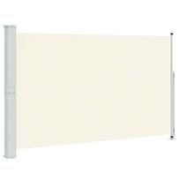 vidaXL Ištraukiama šoninė kiemo pertvara, kreminės spalvos, 180x300cm