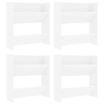 vidaXL Sieninės spintelės batams, 4vnt., baltos, 60x18x60cm, mediena
