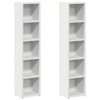 vidaXL Spintelės kompaktiniam diskam, 2vnt., baltos, 21x16x93,5cm, MDP
