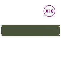 vidaXL vejos apvadai 10 vnt Olive Green šaltai valcuotas plienas