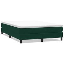 vidaXL Box Spring Lova be čiužinio Tamsiai žalia 140x220 cm aksomas