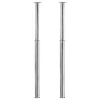 vidaXL 2 Teleskopinės Stalo Kojos, Chromais, 710 - 1 100 mm