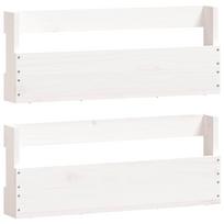 vidaXL Sieninės batų lentynos, 2vnt., baltos, 59x9x23cm, pušis