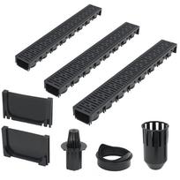 vidaXL Drenažo latakai, 3vnt., plastikas, 3m