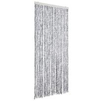 vidaXL Užuolaida nuo vabzdžių, pilka ir balta, 90x220 cm, šenilis