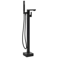 vidaXL Pastatomas vonios maišytuvas, juodas, 90cm, plienas