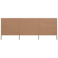 vidaXL Uždanga nuo vėjo, 3 plokštės, taupe spalvos, 400x80cm, audinys