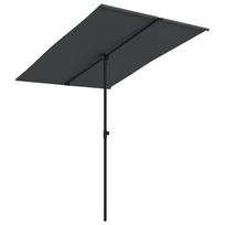 vidaXL Sodo skėtis nuo saulės su aliuminio stulpu, juodas, 2x1,5m