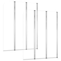 vidaXL Vonios pertvaros, 2vnt., skaidrios, 104x130cm, stiklas