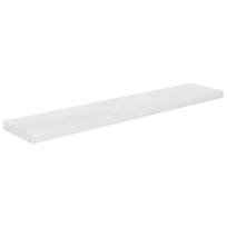 vidaXL Pakabinama sieninė lentyna, balta, 120x23,5x3,8cm, MDF, blizgi