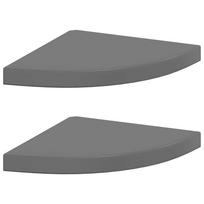 vidaXL Pakabinamos kampinės lentynos, 2vnt., pilkos, 35x35x3,8cm, MDF