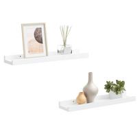 vidaXL Lentynos nuotraukų rėmeliams, 2vnt., baltos, 40x9x3cm, MDF