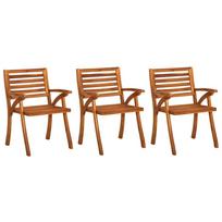 vidaXL Sodo kėdės, 3vnt., akacijos medienos masyvas