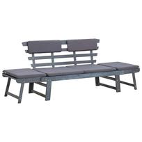 vidaXL Sodo suoliukas su pagalvėlėmis, pilkas, 190cm, akacijos masyvas